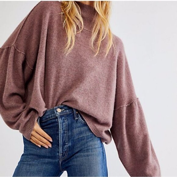 Free People So Low So High Cashmere Oversized Boxy Sweater Beige Size S - Picture 4 of 16